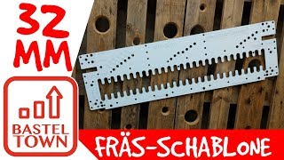 Schrank selber bauen Mit FräsSchablone Fräsungen von Dübel Topfbändern amp Einlegeböden [upl. by Nhguahs]