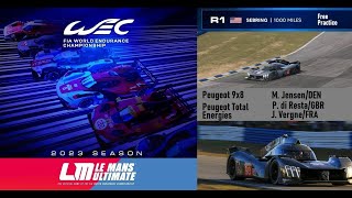 WEC 2023  Free Practice1000 Miles Sebring  Peugeot 9x8  OnboardTvCam [upl. by Boyse585]