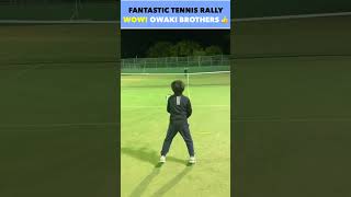 FANTASTIC TENNIS RALLY FROM 7 AND 9 YEARS OLD OWAKI BROTHERS WOW shorts tennis [upl. by Anoyi178]