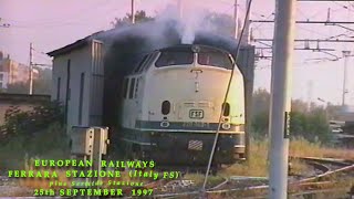 European Railways in the 1990s Ferrara Stazione Italy FS on 25th September 1997  Sermide Stazione [upl. by Aicineohp796]