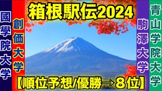 【箱根駅伝2024】順位予想【優勝→８位】 [upl. by Correy]