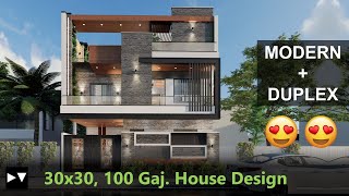 30x30 House Design 100 Yards  3D Walkthrough  Home decorating ideas  Home Tour [upl. by Wolcott]