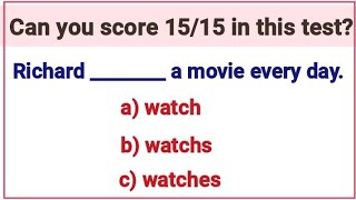 English Grammar Test ✍️ All Tenses Quiz 📖 Can you score 1515 in this test [upl. by Ahsinahs]