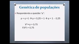 Genética de populações  exercícios resolvidos [upl. by Acino]