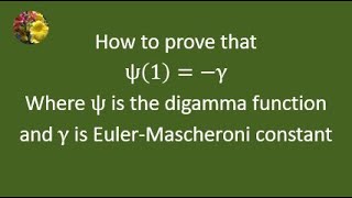 Digamma function Mis1506 [upl. by Auohc]