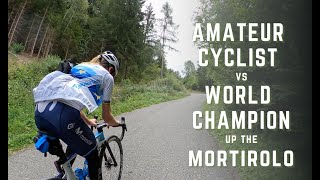 Amateur Cyclist vs World Champion a little climb up the Mortirolo with Annemiek Van Vleuten [upl. by Adnilre]