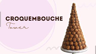 How to Make a Profiterole Tower  Croquembouche  French Wedding Cake [upl. by Naujik]