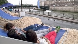 Parisin yapay plajları açıldı [upl. by Roque997]