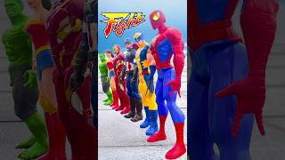 Super Heroes DOMINO EFFECT THE AMAZING  Marvel Toys shorts funny [upl. by Freeborn274]