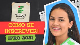 Como se inscrever no IFRO  Tutorial PS 20211 [upl. by Maurise]