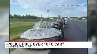 Police pull over UFO car in Missouri [upl. by Nahshun]