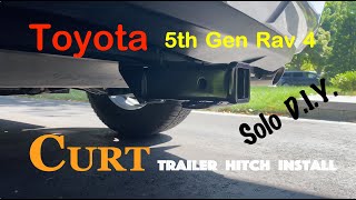 Rav4 Gen 5  Curt Trailer Hitch Install Solo DIY No Muffler Drop [upl. by Stepha]