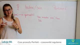 Niemiecki dla opiekunek lekcja 58 czas przeszły Perfekt  czasowniki regularne [upl. by Yojenitsirk]