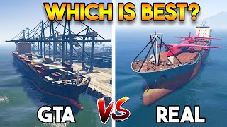 GTA 5 CARGO SHIP VS REAL CARGO SGIP WHICH IS BEST [upl. by Annabal79]