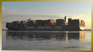 CSCL PACIFIC OCEAN heading for Port of Hamburg [upl. by Anin14]