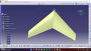 Designing the Swept Back Wing in CATIA V5 Complete video NACA 4412 [upl. by Kizzee]