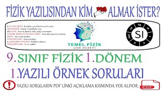 9Sınıf Fizik 1Dönem 1Yazılı Soruları Ve Çözümleri [upl. by Jorry627]