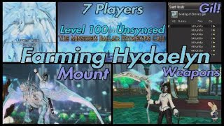 FFXIV Hydaelyn Unsynced 7 Player Mount Farm Party Hydaelyns Call Extreme [upl. by Aihsein963]