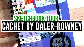 Review  sketchbook tour  Cachet by DalerRowney mixed media sketchbook [upl. by Asamot86]