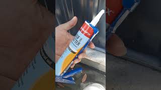 DIY Sealing the bottom of the shed to stop water leaking [upl. by Lemieux]