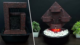 Amazing 2 Home Made Tabletop Water Fountains  DIY Fountains Using Styrofoam  Unique Fountain Ideas [upl. by Enitram]