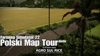 Agro Sul Rice Polski Map Tour 4K konsole Farming Simulator 22PS5 [upl. by Eddina]