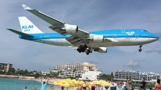 St Martin Airport SXM Princess Juliana Airport Jumbo Jet Boeing 747 Landings St Martin [upl. by Kathye]