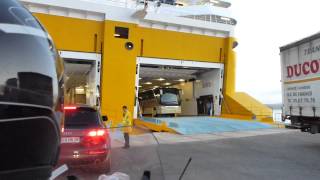 Embarquement moto sur Corsica Ferry  Boarding on a Ferry with a motobike [upl. by Filia250]