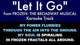 quotLet It Goquot from Frozen The Broadway Musical  Karaoke Track with Lyrics on Screen [upl. by Seymour494]