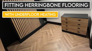 How to Fit Laminate Herringbone Flooring amp Under Floor Heating [upl. by Marline]