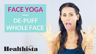 Reduce a puffy face  Antiageing Face Yoga in 60 Seconds [upl. by Polik]