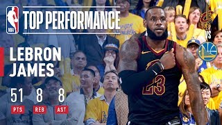 LeBron James Epic 51 Point Performance  Game 1 Of The 1718 Finals [upl. by Sileas]