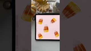 Easy Drawing in Procreate  Digital Watercolor Candy Corn shorts procreate drawing [upl. by Davidde]