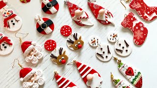 Polymer Clay Christmas Earrings Ideas and Tutorials [upl. by Tenaj398]