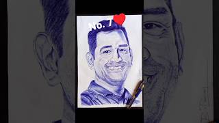 MS Dhoni ballpoint pen sketching timelapse [upl. by Welker4]