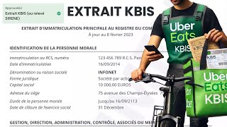 Où trouver lextrait de KBIS pour Uber Eats  Guide 2024 [upl. by Dihgirb574]