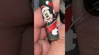 EXQUISITE Mickey and Minnie Christmas Nails ✨🎄😆 [upl. by Crescen936]