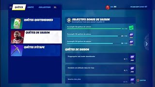 FORTNITE  COMMENT DÉBLOQUER TOUTES LES QUÊTES DE SAISON  CHAPITRE 3 SAISON 1  OBJECTIFS BONUS 5 [upl. by Inail]