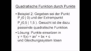 Quadratische Funktion durch 2 oder 3 Punkte [upl. by Swartz]