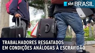 RS Resgate de trabalhadores em situação análoga à escravidão completa 1 ano  SBT Brasil 210224 [upl. by Drarej]