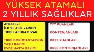 2023 yks sıralamalar Ataması olan iki yıllık sağlık bölümleri puanları sağlık bölümü tercihi [upl. by Vasyuta]