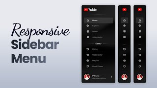 Responsive Sidebar Menu Using HTML CSS amp JavaScript [upl. by Aitnauq51]