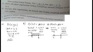 4 62 Dane są dwie funkcje liniowe Oblicz dla jakich argumentów funkcja f przyjmuje wartości mniejs [upl. by Nosremaj]