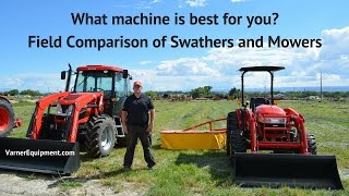 Field Comparison Swathers Drum Mowers and Disc Mowers [upl. by Azne]