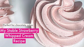 Strawberry Whipped Cream Recipe Stable Whipped Cream Frosting [upl. by Esbenshade]