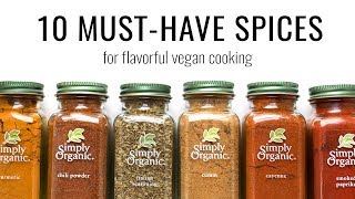 MUSTHAVE SPICES FOR VEGAN COOKING  an inside look at my spice cabinet [upl. by Ydne]