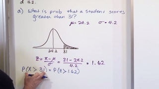 Lesson 15  Finding Probability Using a Normal Distribution Part 4 [upl. by Enaitsirhc]