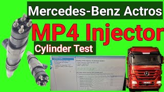 MP4 cylinder Test  Injection chak  MercedesBenz Actros Diagnosis Xentry MP4 Nozzle [upl. by Ahsenrac]