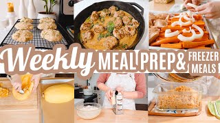 EASY BUDGET FRIENDLY WEEKLY MEAL PREP RECIPES LARGE FAMILY MEALS WHATS FOR DINNER FREEZER MEALS [upl. by Ardnekal]