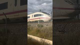 Renfe AVE S103 High Speed Bullet Train passing at 225kph bullettrain highspeedtrain railwayave [upl. by Ojaras701]